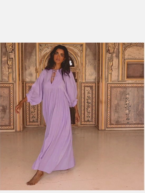 Daughters of India Dresses & Skirts - Daughters of India Maxi Lilac Gauze Kyra Dress